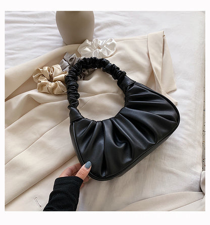 VLOVELAW  New Trendy Underarm Bag Women's Bone-Pulling Cloud Solid Color Pleated  Shoulder Women Bag Wholesale Custom