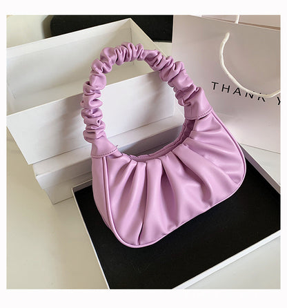 VLOVELAW  New Trendy Underarm Bag Women's Bone-Pulling Cloud Solid Color Pleated  Shoulder Women Bag Wholesale Custom