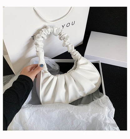 VLOVELAW  New Trendy Underarm Bag Women's Bone-Pulling Cloud Solid Color Pleated  Shoulder Women Bag Wholesale Custom
