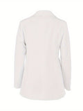 Lapel Neck Single Button Blazer, Casual Long Sleeve Blazer For Office & Work, Women's Clothing