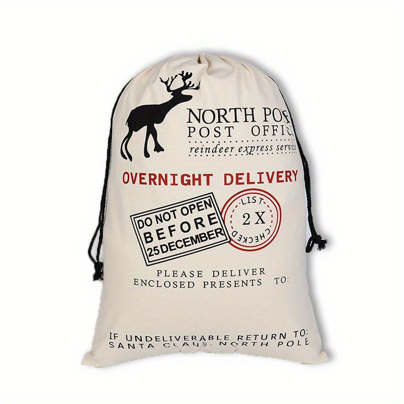 1/2/3pcs Large Personalized Santa Sack, Christmas Gift Bags, Big Santa Cotton Bags, Bulk Christmas Sacks For Presents With Drawstring Size, 19.3 X 27.2 Inch