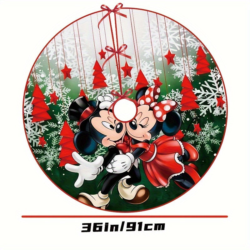 Joyful Christmas Tree Skirt - Modern Polyester Design with Tie Closure, Perfect for Holiday Home & Party Decor