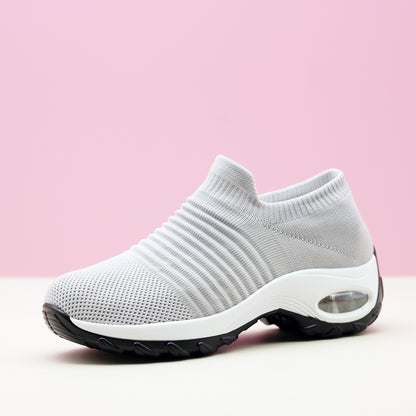 vlovelaw  Women's Breathable Knit Sneakers, Comfortable Low Top Slip On Shoes, Women's Air Cushion Shoes