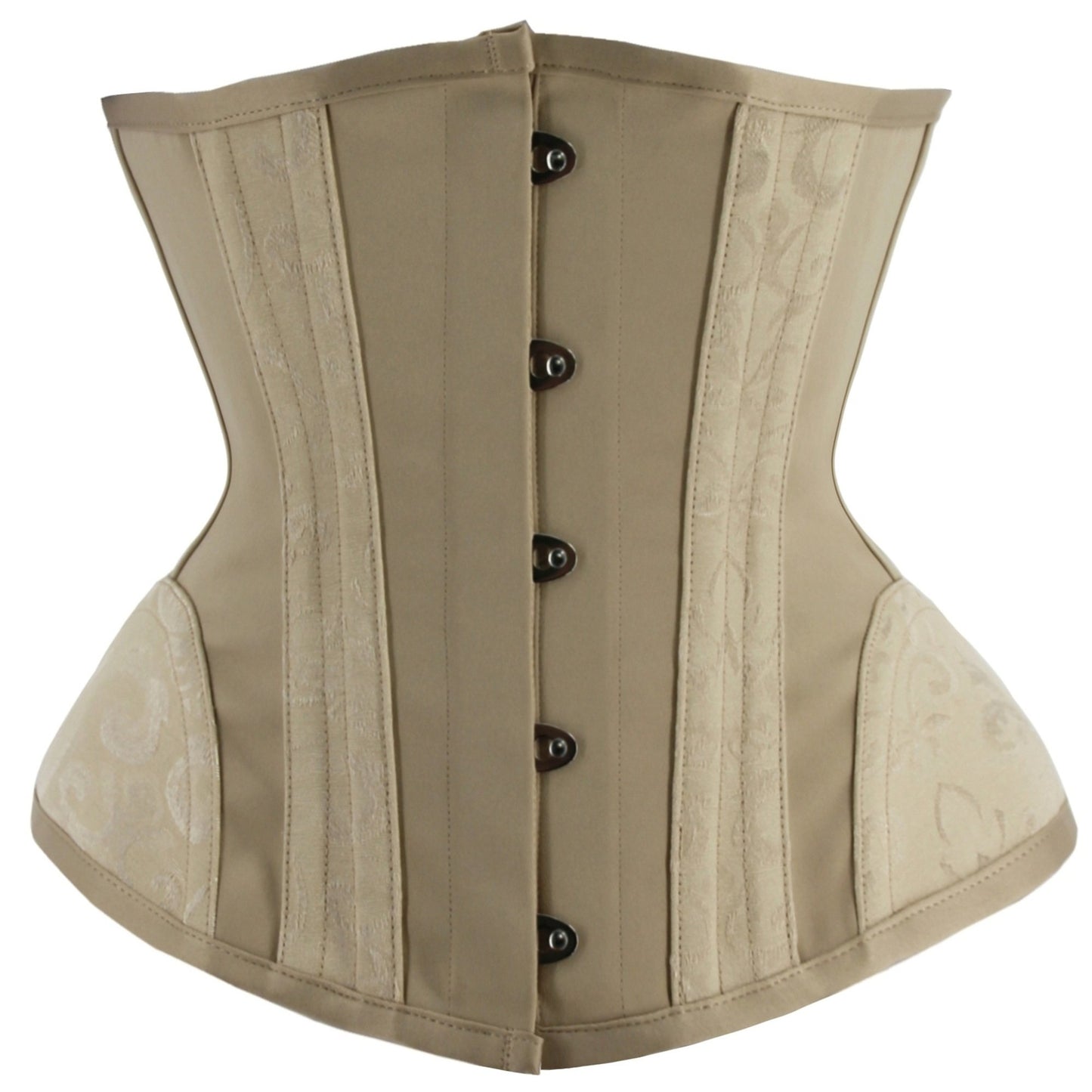 Romantic Retro Charm - Luxurious Jacquard Strapless Corset Bustier with Firm Tummy Control - Adjustable Lace Up Body Shaper for Womens Lingerie Collection