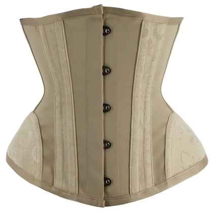 Romantic Retro Charm - Luxurious Jacquard Strapless Corset Bustier with Firm Tummy Control - Adjustable Lace Up Body Shaper for Womens Lingerie Collection