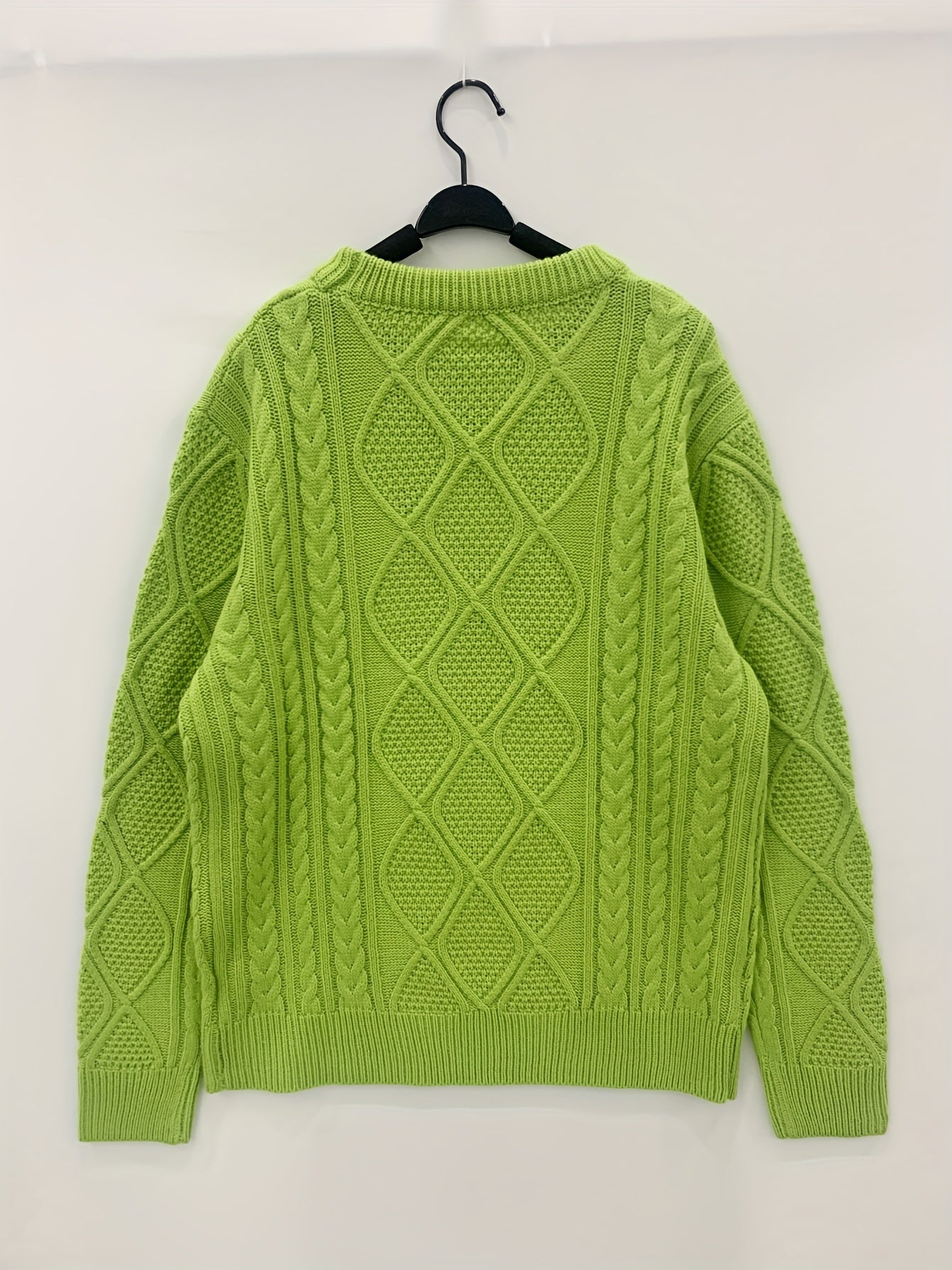 vlovelaw  vlovelaw  Men's Chic Cable-knit Pullover Sweater For Fall Winter