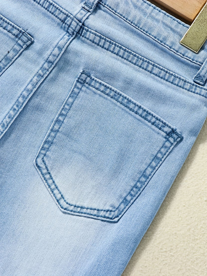 Girls Stylish Flare Leg Stretch Casual Denim Jeans For Kids Teen Girls Fits For All Seasons