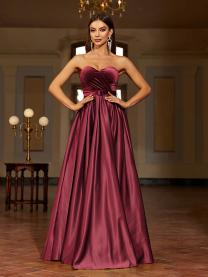 vlovelaw  Solid Floor Length Tube Dress, Elegant Sleeveless Dress For Party & Banquet, Women's Clothing