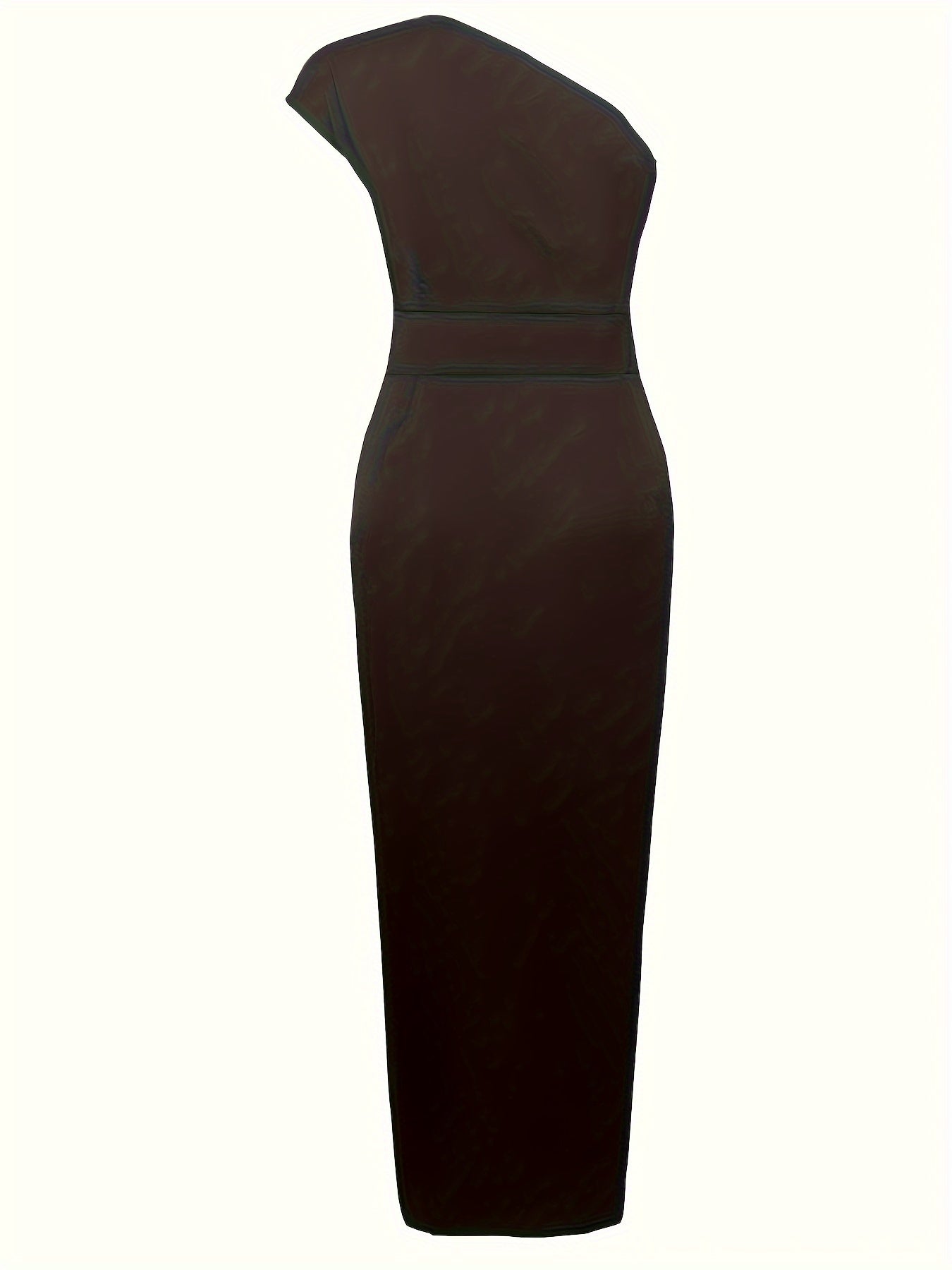 vlovelaw  Split One Shoulder Solid Dress, Elegant Sleeveless Dress For Party & Banquet, Women's Clothing