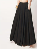vlovelaw Pleated Long Skirt, Loose Casual Skirt For Spring & Summer, Women's Clothing