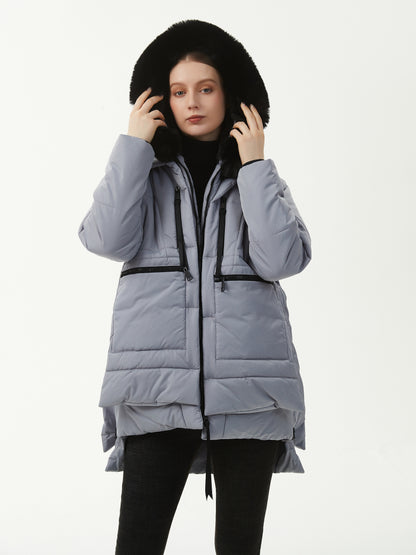 Ultra-Soft Fuzzy Trim Hooded Coat - Ultra-Warm Insulation, Relaxed Fit, Convenient Zip-Up, Long Sleeves, Detachable Hood - Designed for Women, Perfect for Outdoor Activities or Everyday Wear as Warm and Cozy Outerwear