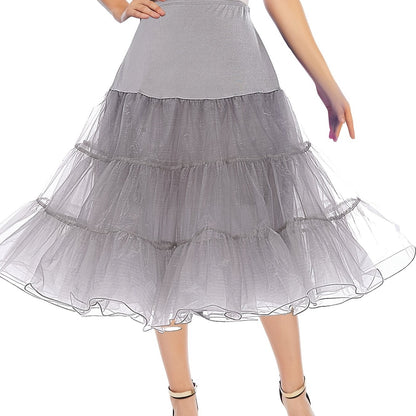 vlovelaw  Solid High Waist Ruffled Hem Vintage Skirts, Casual Dancing Short Skirts, Women's Clothing