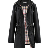 vlovelaw  Drawstring Waist Hooded Zip Up Coat, Casual Long Sleeve Coat For Fall & Winter, Women's Clothing