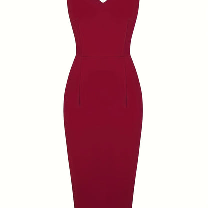 Women's Dress Solid Sweetheart Neck Slim Bodycon Party Dress