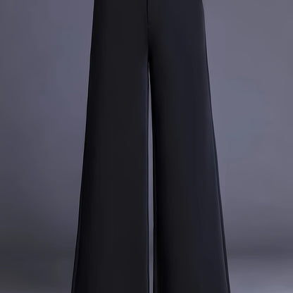 vlovelaw  Solid Color Wide Leg Pants, Casual High Waist Loose Pants, Women's Clothing