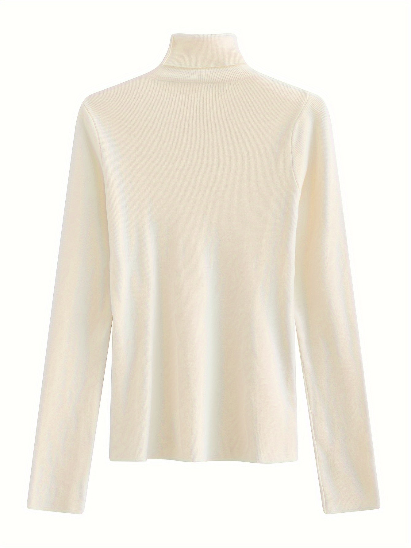 vlovelaw  Split Hem Turtle Neck Sweater, Casual Long Sleeve Sweater For Fall & Winter, Women's Clothing