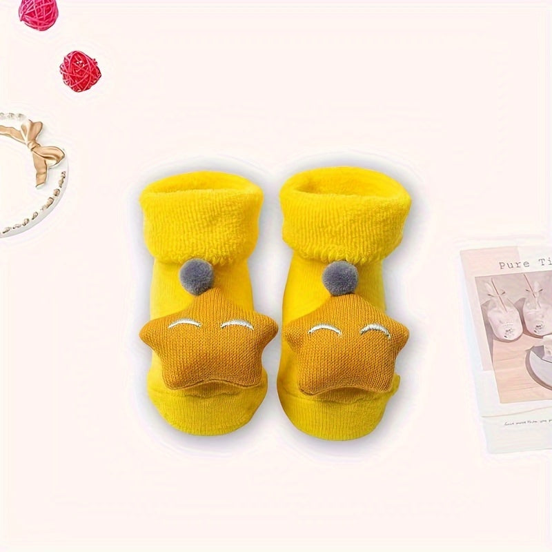 1 Pair Of Baby Autumn And Winter Floor Socks, Newborn Plush Socks, Christmas Socks, Baby Anti-slip Floor Socks, Male And Female Baby Warm Floor Socks, New Cartoon Socks