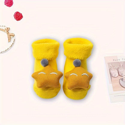 1 Pair Of Baby Autumn And Winter Floor Socks, Newborn Plush Socks, Christmas Socks, Baby Anti-slip Floor Socks, Male And Female Baby Warm Floor Socks, New Cartoon Socks