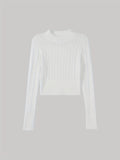 vlovelaw  Twist Pattern Slim Crop Sweater, Casual Long Sleeve Sweater For Spring & Fall, Women's Clothing