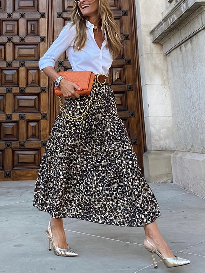 Maxi A-line Skirt, Casual Every Day Skirt, Women's Clothing