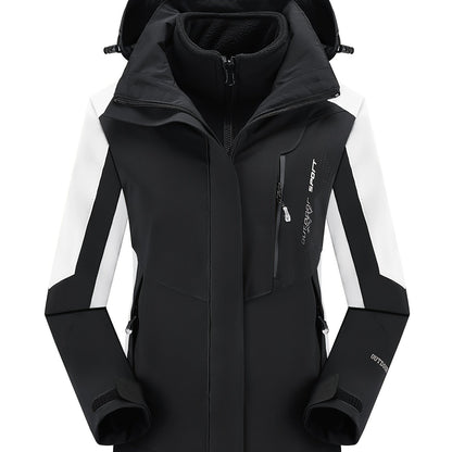 vlovelaw  two-piece Women's 3-in-1 Outdoor Jacket Set - Windproof, Warm, and Versatile