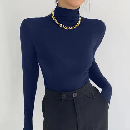 Woman Blouses Shirts Designer Hoodie Womens Top Yoga Shirt High Necks Long Sleeves Female Slim Style With Budge Neck Tees Tops S-3XL