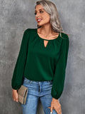vlovelaw  Women's Blouse Solid Classic Casual Gathered Casual Loose Long Sleeve Blouse