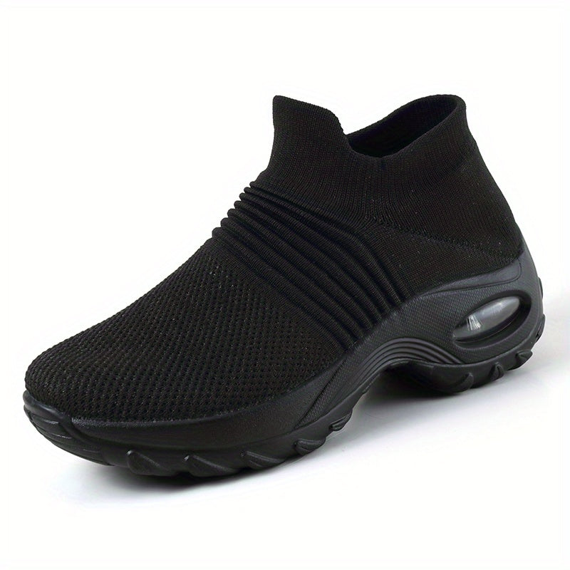 vlovelaw  Women's Air Cushion Sole Sock Sneakers, Lightweight Knit Slip On Shoes, Breathable Running Shoes