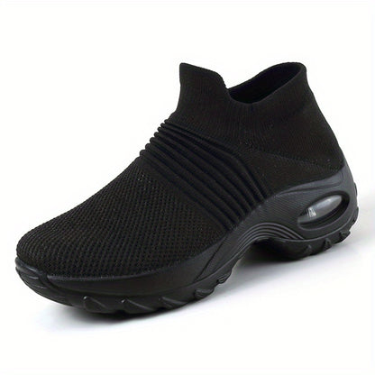 vlovelaw  Women's Air Cushion Sole Sock Sneakers, Lightweight Knit Slip On Shoes, Breathable Running Shoes