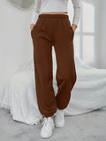 vlovelaw  Solid Versatile Pants, Casual Elastic Waist Jogger Pants, Women's Clothing