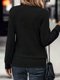 Plus Size Casual Top, Women's Plus Solid Faux Twinset Long Sleeve Square Neck Slight Stretch Pullover Top