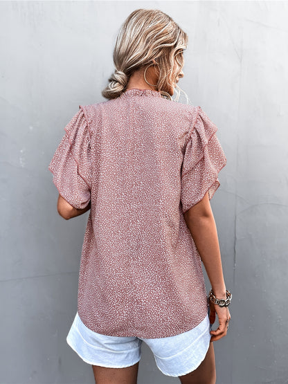 Women's Leopard Print Crew Neck T-Shirt, Casual Short Sleeve T-Shirt, Casual Every Day Tops, Women's Clothing