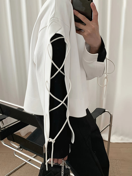 vlovelaw Plus Size Men's Contrast Color Sweatshirt Oversized Fashion Drawstring Tops, Men's Clothing