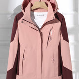 vlovelaw  Stay Stylish & Comfortable in the Women's Color Block Soft-Shell Hiking Jacket!