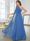 vlovelaw  Ruched One Shoulder Bridesmaid Dress, Elegant Dress For Wedding Party, Women's Clothing