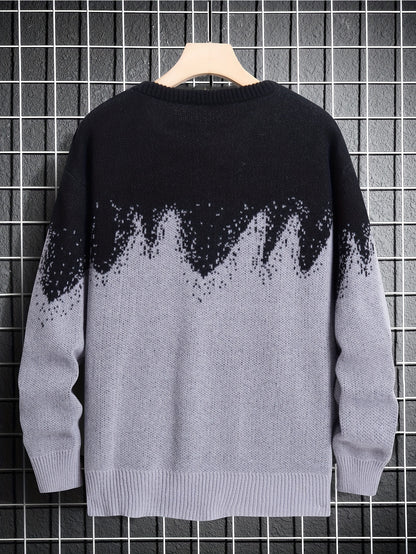 vlovelaw New Trendy And Loose Couple's Wear For Spring And Autumn, Round Neck Contrast Color Knitted Pullover Men's Top, Can Be Worn Indoors And Outdoors, And Is Also A Good Choice As A Gift