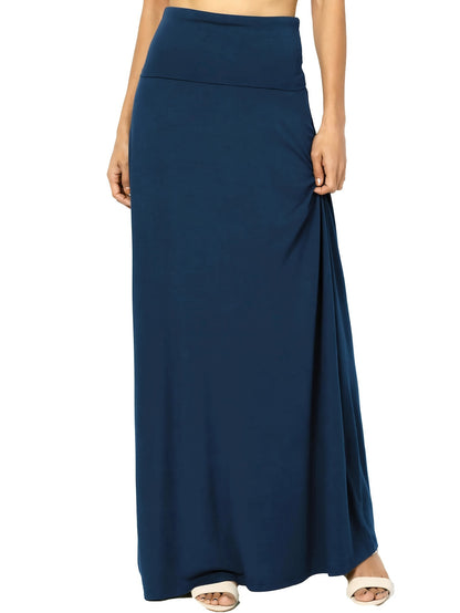 vlovelaw  Plus Size Solid Elastic Waist Skirt, Casual Skirt For Spring & Summer, Women's Plus Size Clothing