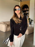 vlovelaw  Solid Button Front Jacket, Casual Long Sleeve Pocket Jacket, Women's Clothing