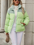 Winter & Fall Zip Up Parka, Long Sleeve Casual Outerwear, Women's Clothing