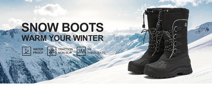 WarmthMaster Men's Insulated Snow Boots - Waterproof, Breathable, Thermal Insulation, Slip-Resistant, Comfortable Fit - Ideal for Outdoor Activities, Winter Sports, and Cold Weather Conditions