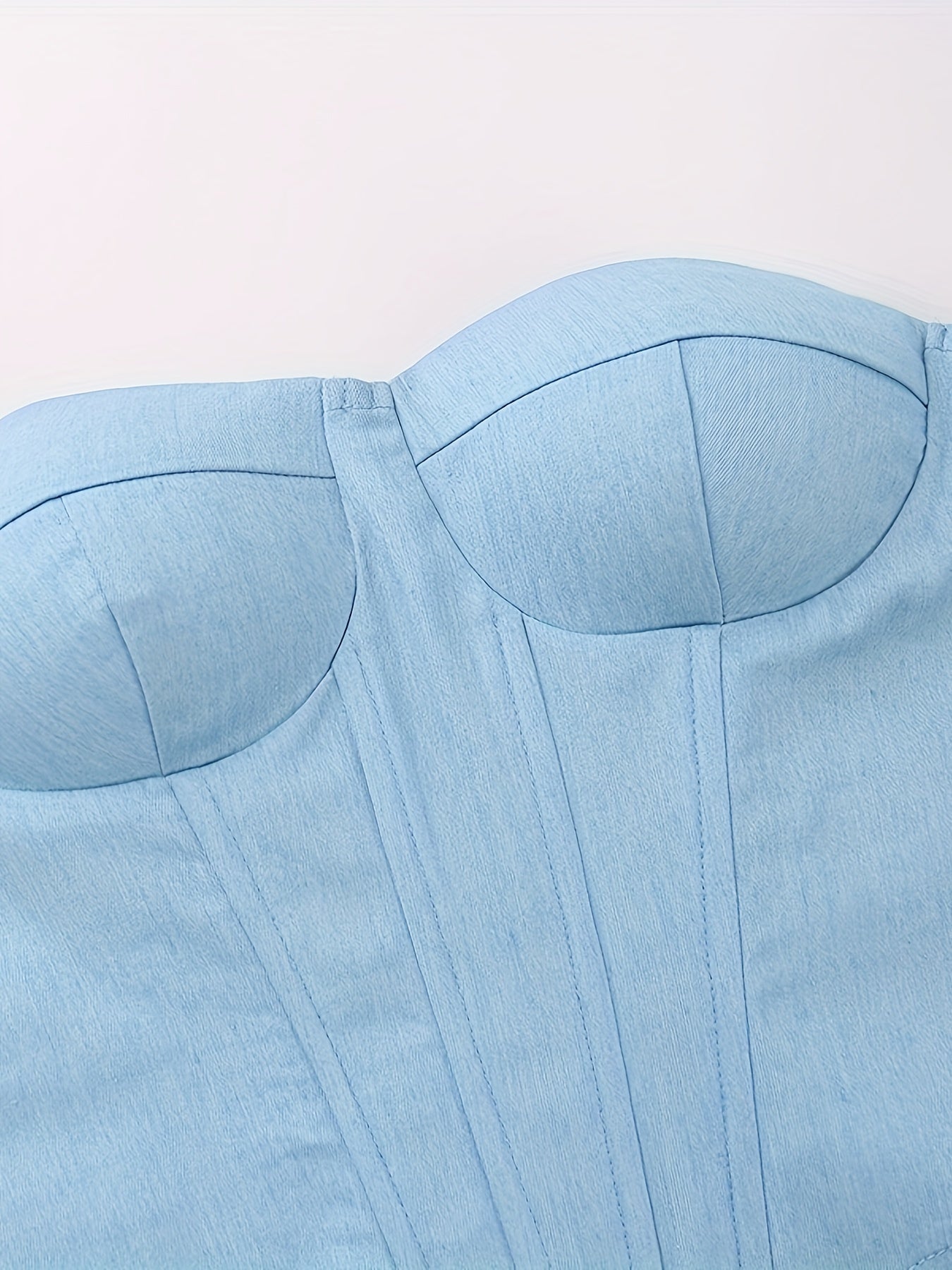 vlovelaw  Sweetheart Neck Corset Top, Stylish Solid Color Strapless Top, Women's Clothing