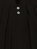 vlovelaw  Button Front Notch Neck Dress, Casual Pleated Long Sleeve Dress, Women's Clothing