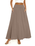vlovelaw Pleated Long Skirt, Loose Casual Skirt For Spring & Summer, Women's Clothing