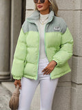 Winter & Fall Zip Up Parka, Long Sleeve Casual Outerwear, Women's Clothing
