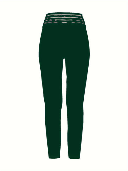 Criss Cross High Waist Pants, Casual Solid Slim Pants, Women's Clothing