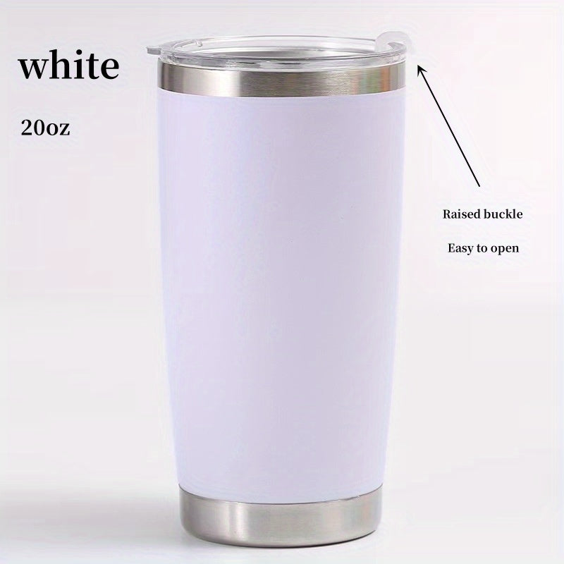 1pc Insulated Stainless Steel Vacuum Cup - 20oz Double-Layer Leakproof Flask with Lid for Hot and Cold Drinks - Perfect for Outdoor Enthusiasts, Commuters, and Students - Retains Temperature for Hours with Sweat-Free Design