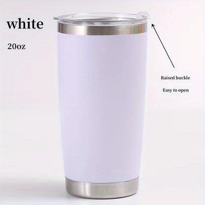 1pc Insulated Stainless Steel Vacuum Cup - 20oz Double-Layer Leakproof Flask with Lid for Hot and Cold Drinks - Perfect for Outdoor Enthusiasts, Commuters, and Students - Retains Temperature for Hours with Sweat-Free Design