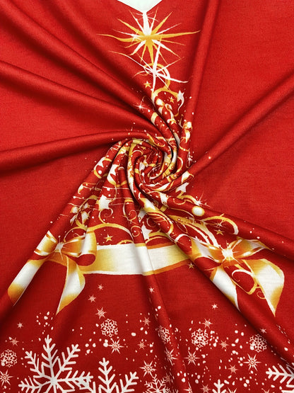 Lightweight Festive Christmas Snowman Print Long Sleeve V-Neck Shirt for Women - Soft Knit Polyester Blend Fabric with Button Detail - Perfect for Spring/Summer/Autumn Season