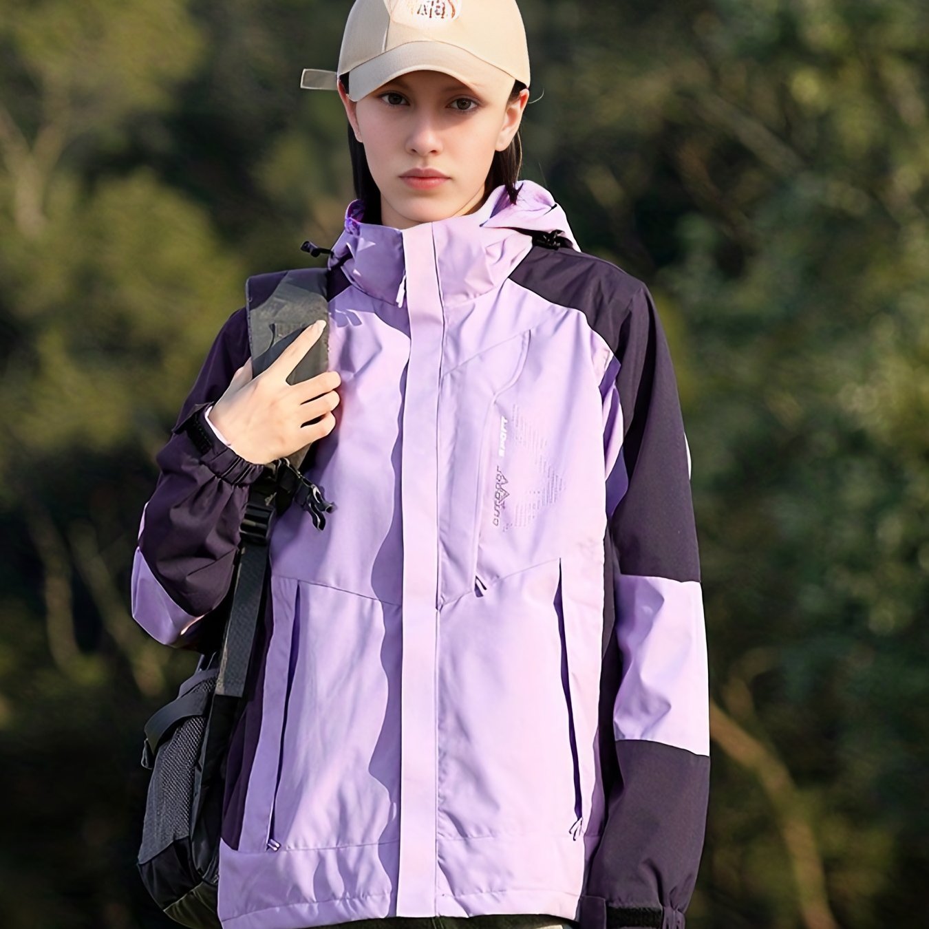 vlovelaw  Color Block Outdoor Punch Jacket  For Spring And Autumn, Women's Thin Windproof And Waterproof Coat Windbreaker, Women's Outdoor Clothing
