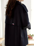 Double Breasted Solid Jacket, Casual Open Front Long Sleeve Outerwear, Women's Clothing
